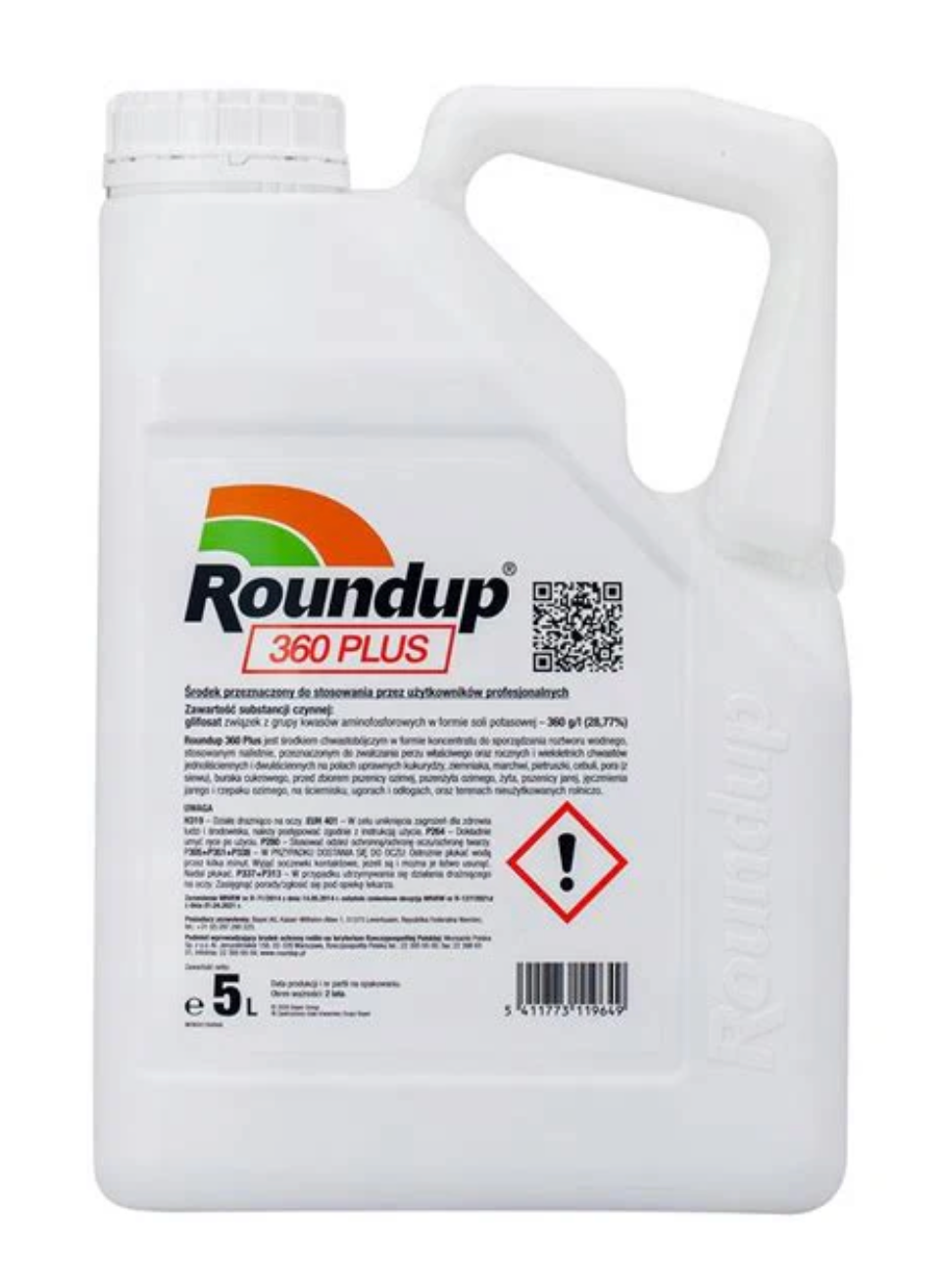 Roundup 360 Plus 5L – Désherbant Puissant à Base de Glyphosate